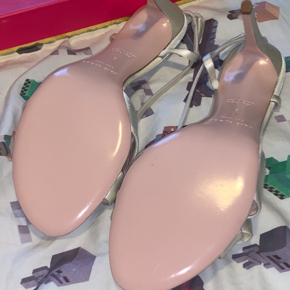 Kate Spade Ivory Bridal Satin Slingback "Ideal" Heels - Size 11 - Picture 12 of 12